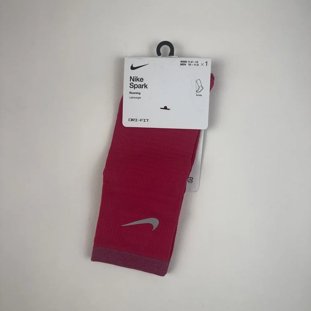 New Womens Nike Spark Lightweight Pink Running Ankle Socks Size 11.5-13